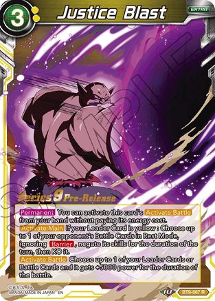 Image of Justice Blast (BT9-067) - Universal Onslaught PreRelease Cards