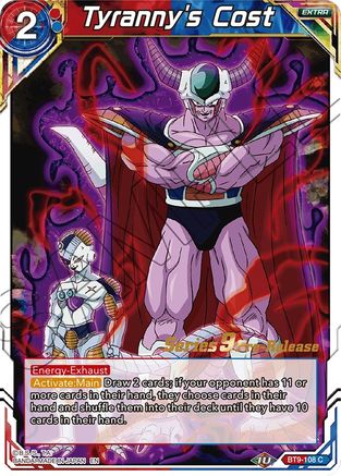 Image of Tyranny's Cost (BT9-108) - Universal Onslaught PreRelease Cards