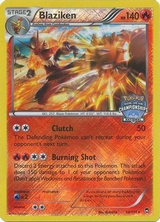 Image of Blaziken 014/111  - Reverse Holofoil League & Championship Cards - Promo