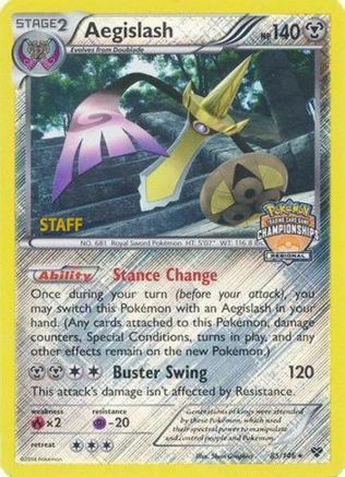 Image of Aegislash 085/146  - Reverse Holofoil League & Championship Cards - Promo