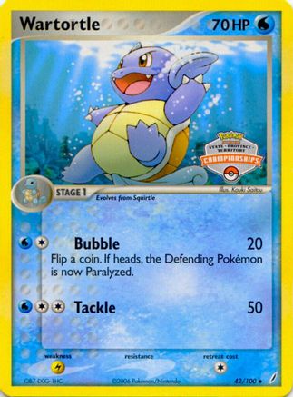 Image of Wartortle 042/100  League & Championship Cards - Promo