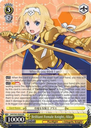 Image of Brilliant Female Knight, Alice (SAO/S65-E004 RR) - Sword Art Online -Alicization-