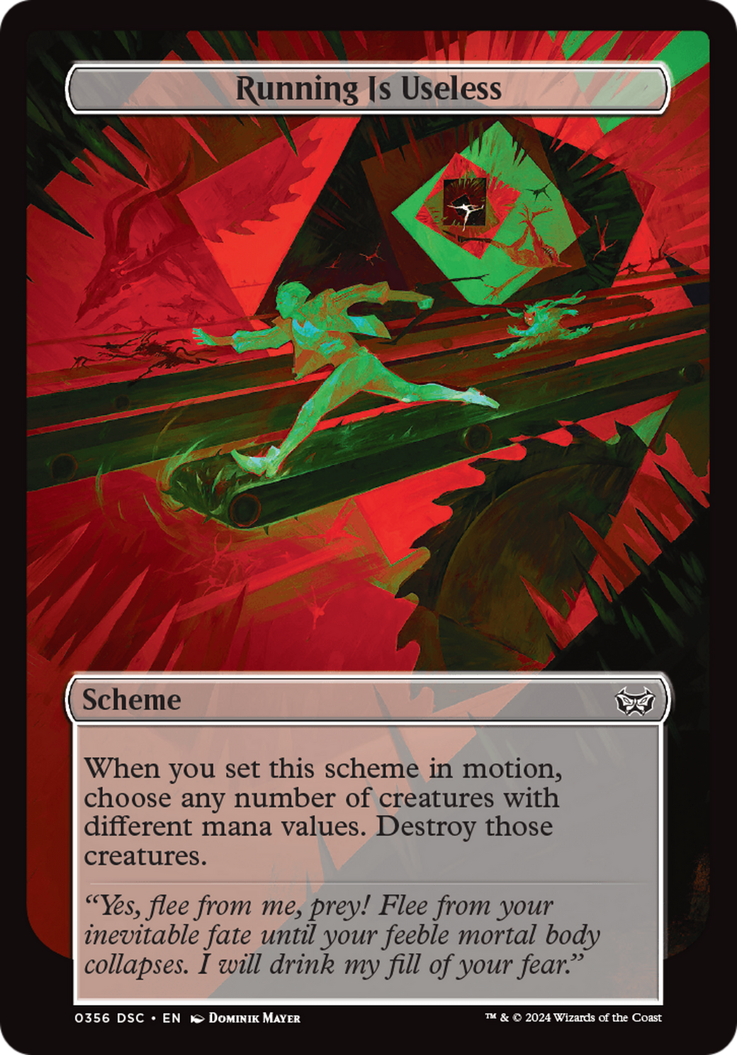 Image of Running Is Useless (Full Art) (A:DSC-356) - Duskmourn: House of Horror Commander