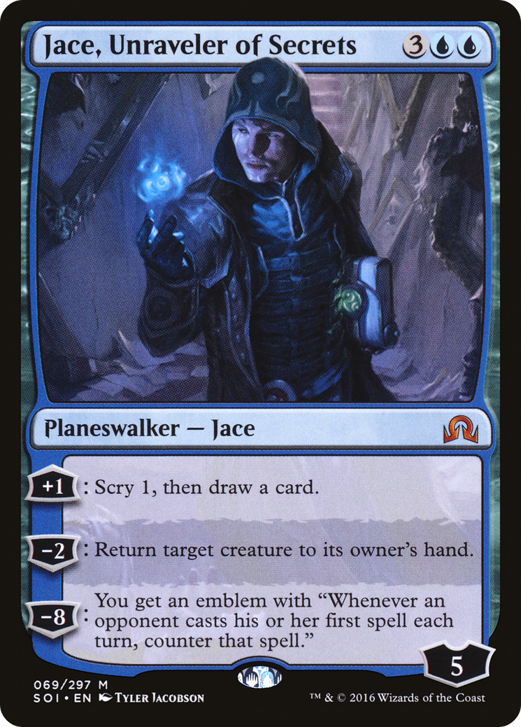Image of Jace, Unraveler of Secrets (SOI-069) - Shadows over Innistrad Foil