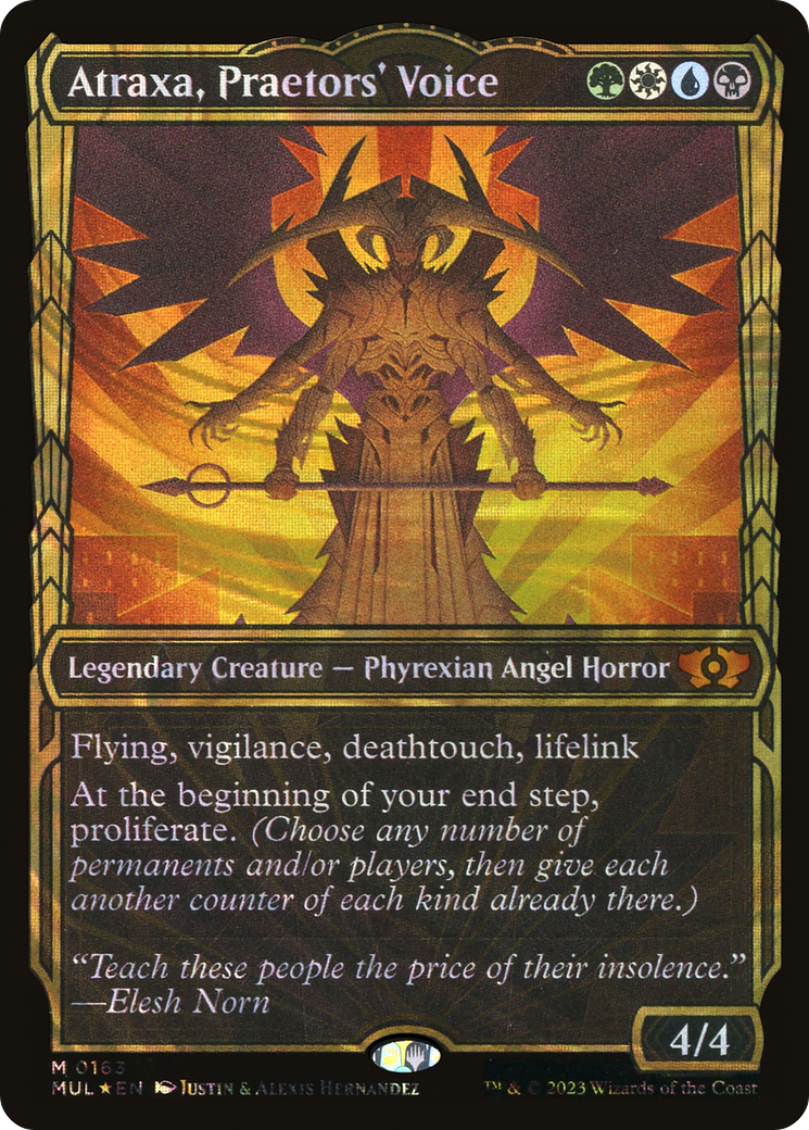 Image of Atraxa, Praetors' Voice (Halo Foil) (MUL-163) - Multiverse Legends: (Showcase) Foil