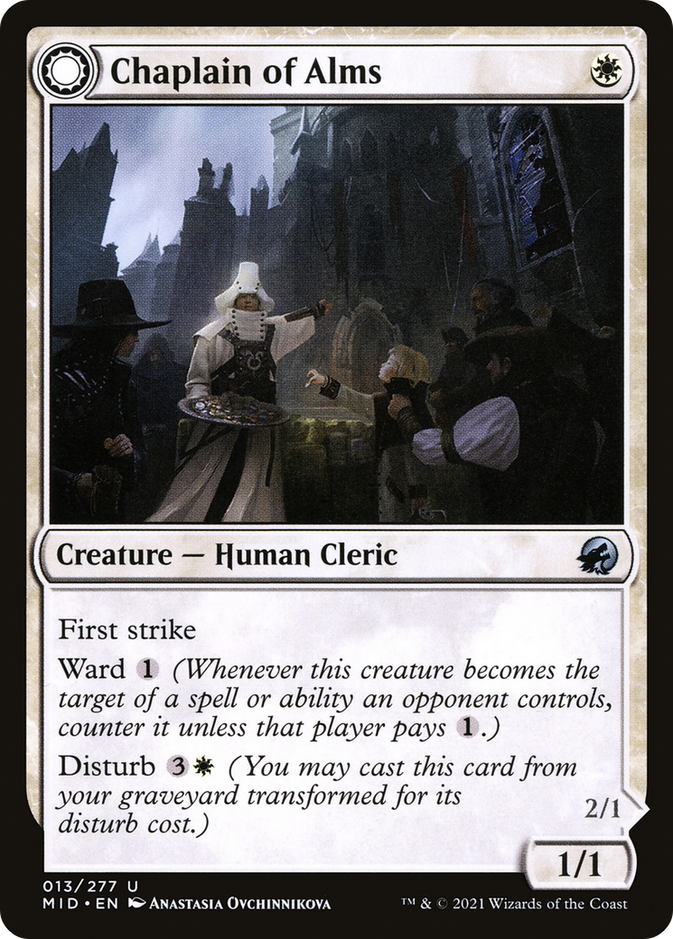 Image of Chaplain of Alms (MID-013) - Innistrad: Midnight Hunt: (Double Faced Transform) Foil