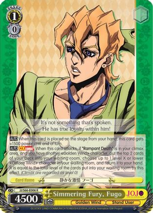 Image of Simmering Fury, Fugo (JJ/S66-E006 R) - JoJo's Bizarre Adventure: Golden Wind
