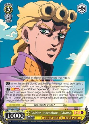 Image of Golden Intentions, Giorno (JJ/S66-TE07 TD) - JoJo's Bizarre Adventure: Golden Wind