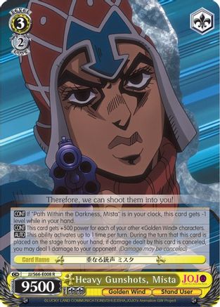 Image of Heavy Gunshots, Mista (JJ/S66-E008 R) - JoJo's Bizarre Adventure: Golden Wind