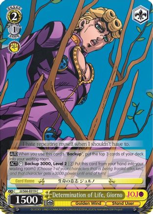 Image of Determination of Life, Giorno (JJ/S66-E019 C) - JoJo's Bizarre Adventure: Golden Wind