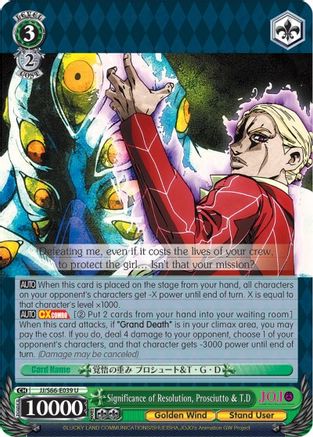 Image of Significance of Resolution, Prosciutto & T.D (JJ/S66-E039 U) - JoJo's Bizarre Adventure: Golden Wind