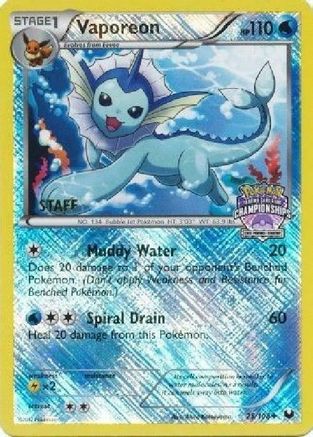 Image of Vaporeon 025/108  - Reverse Holofoil League & Championship Cards - Promo