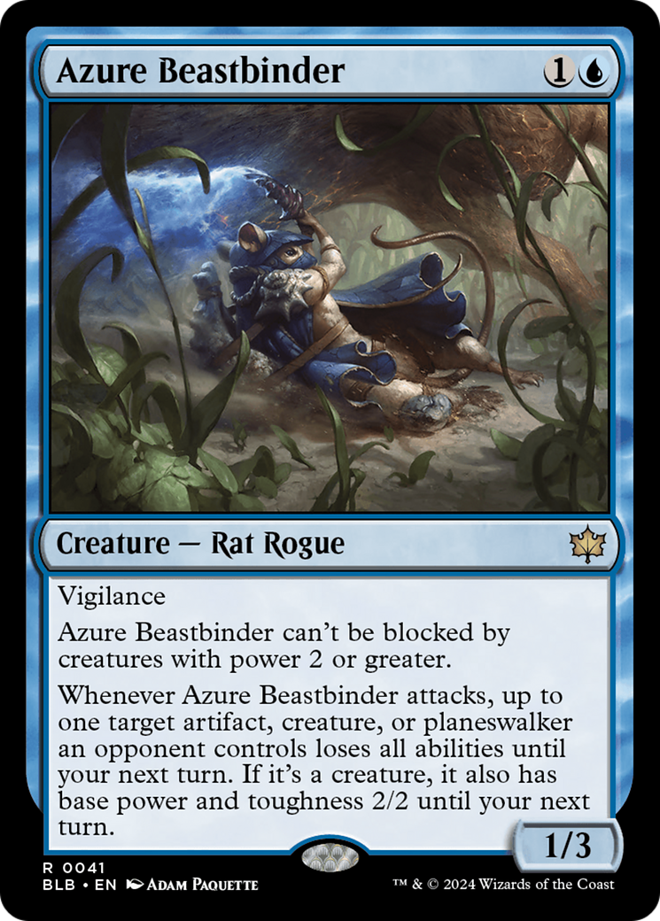 Image of Azure Beastbinder (BLB-041) - Bloomburrow Foil