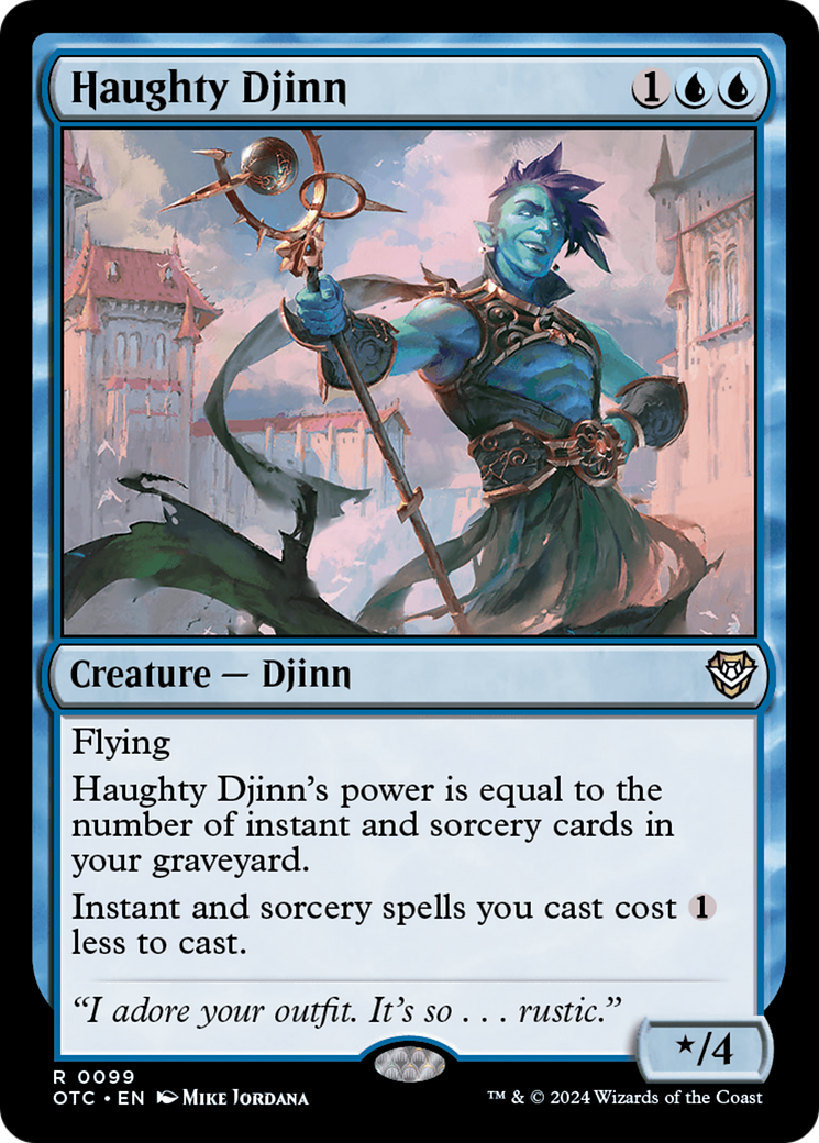 Image of Haughty Djinn (OTC-099) - Outlaws of Thunder Junction Commander Foil