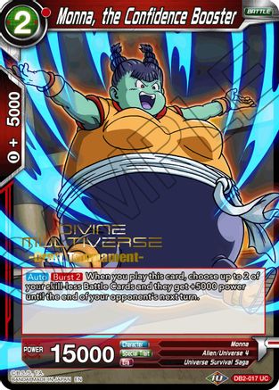 Image of Monna, the Confidence Booster (Divine Multiverse Draft Tournament) (DB2-017) - Tournament Promotion Cards