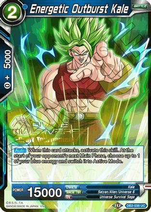 Image of Energetic Outburst Kale (Divine Multiverse Draft Tournament) (DB2-038) - Tournament Promotion Cards