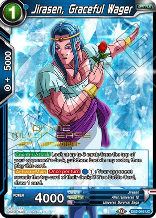 Image of Jirasen, Graceful Wager (Divine Multiverse Draft Tournament) (DB2-049) - Tournament Promotion Cards