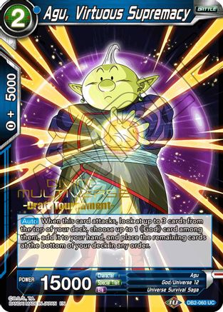 Image of Agu, Virtuous Supremacy (Divine Multiverse Draft Tournament) (DB2-060) - Tournament Promotion Cards