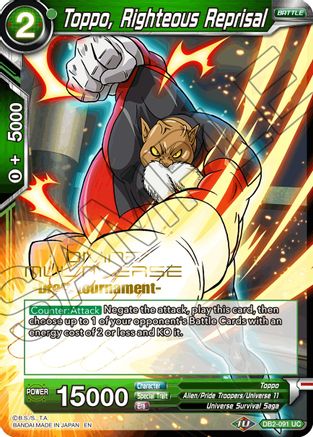 Image of Toppo, Righteous Reprisal (Divine Multiverse Draft Tournament) (DB2-091) - Tournament Promotion Cards