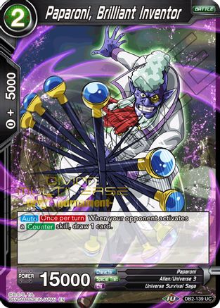 Image of Paparoni, Brilliant Inventor (Divine Multiverse Draft Tournament) (DB2-139) - Tournament Promotion Cards