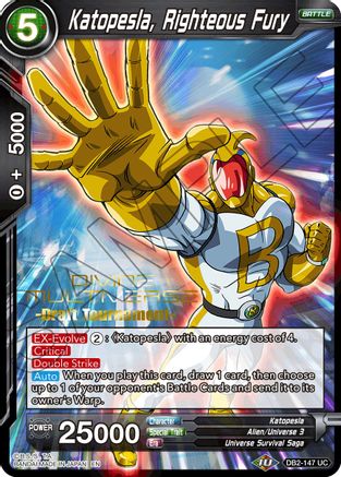 Image of Katopesla, Righteous Fury (Divine Multiverse Draft Tournament) (DB2-147) - Tournament Promotion Cards