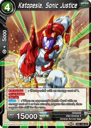 Image of Katopesla, Sonic Justice (Divine Multiverse Draft Tournament) (DB2-148) - Tournament Promotion Cards