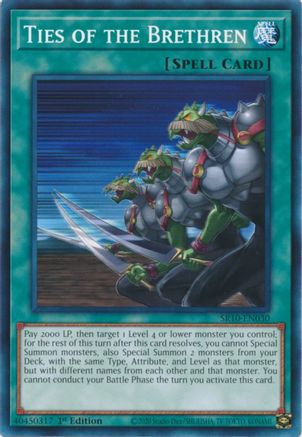 Image of Ties of the Brethren (SR10-EN030) - Structure Deck: Mechanized Madness 1st Edition