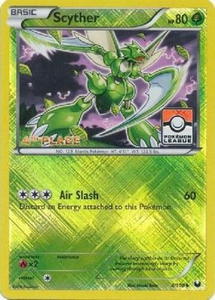 Image of Scyther (Pokemon League) [4th Place] 004/108  - Reverse Holofoil League & Championship Cards - Promo