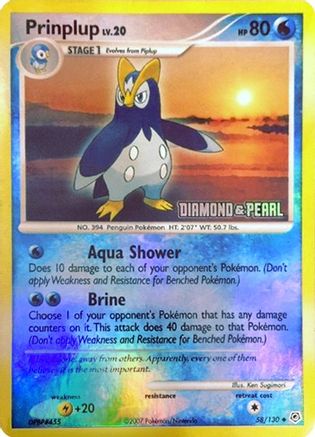Image of Prinplup 058/130  - Holofoil Burger King Promos - Promo