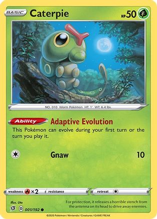 Image of Caterpie 001/192  - Reverse Holofoil SWSH02 Rebel Clash - Common