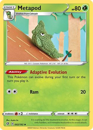 Image of Metapod 002/192  SWSH02 Rebel Clash - Uncommon