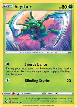 Image of Scyther 004/192  SWSH02 Rebel Clash - Common