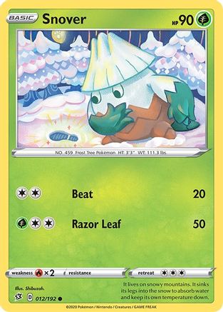 Image of Snover 012/192  SWSH02 Rebel Clash - Common