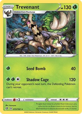 Image of Trevenant 015  - Reverse Holofoil SWSH02 Rebel Clash - Rare