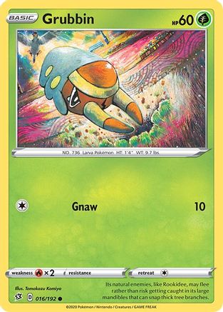 Image of Grubbin 016/192  - Reverse Holofoil SWSH02 Rebel Clash - Common
