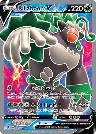 Image of Rillaboom V (Full Art) 175/192  - Holofoil SWSH02 Rebel Clash - Ultra Rare