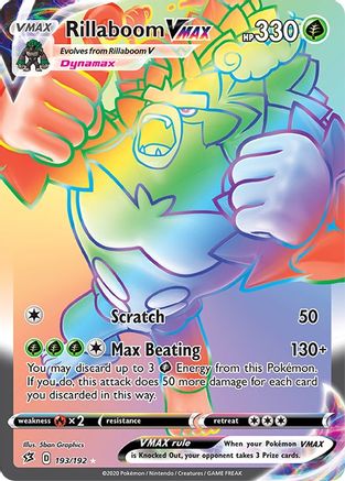 Image of Rillaboom VMAX (Secret) 193  - Holofoil SWSH02 Rebel Clash - Secret Rare