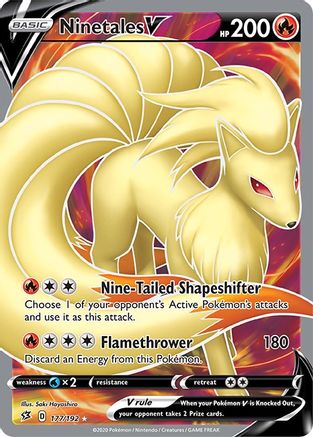 Image of Ninetales V (Full Art) 177/192  - Holofoil SWSH02 Rebel Clash - Ultra Rare