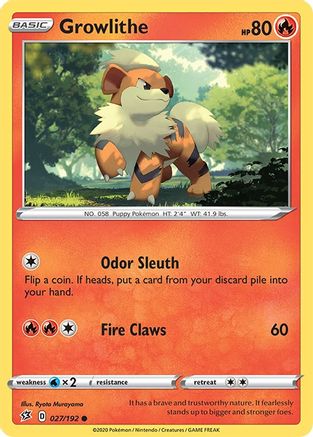 Image of Growlithe 027/192  SWSH02 Rebel Clash - Common