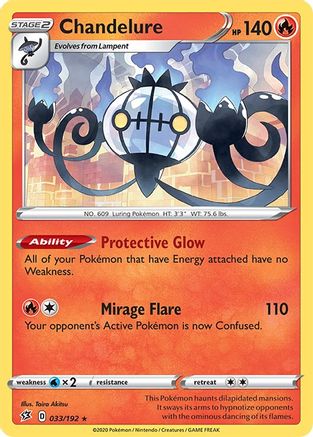 Image of Chandelure 033/192  - Holofoil SWSH02 Rebel Clash - Holo Rare