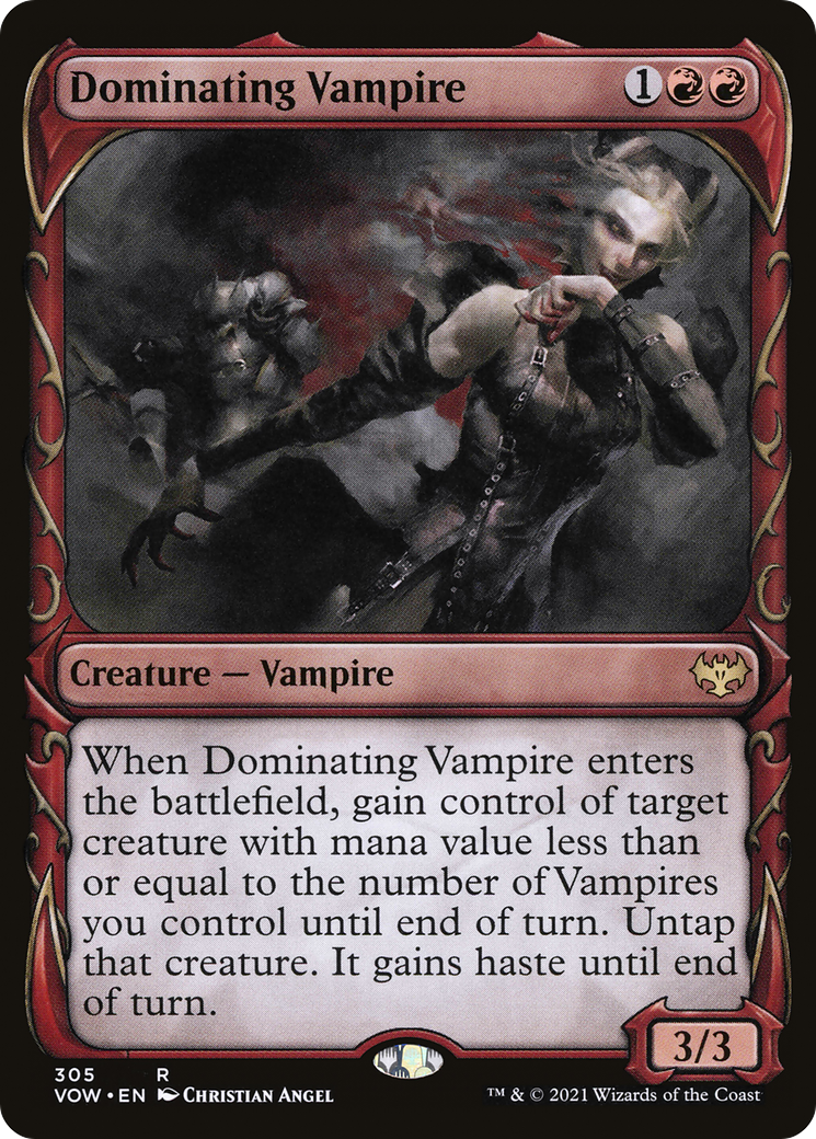 Image of Dominating Vampire (Showcase) (VOW-305) - Innistrad: Crimson Vow: (Showcase) Foil
