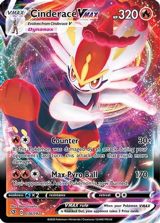 Image of Cinderace VMAX 036/192  - Holofoil SWSH02 Rebel Clash - Ultra Rare