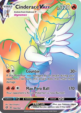 Image of Cinderace VMAX (Secret) 194/192  - Holofoil SWSH02 Rebel Clash - Secret Rare
