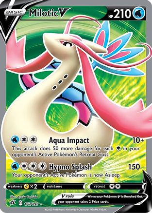 Image of Milotic V (Full Art) 179/192  - Holofoil SWSH02 Rebel Clash - Ultra Rare