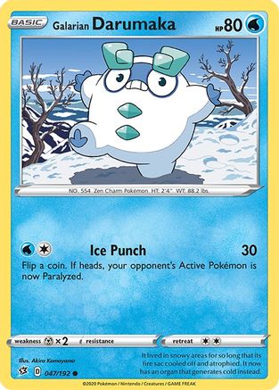 Image of Galarian Darumaka 047/192  - Reverse Holofoil SWSH02 Rebel Clash - Common
