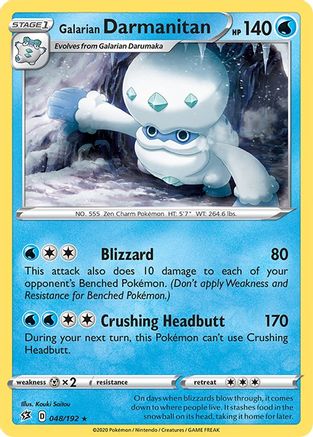 Image of Galarian Darmanitan 048/192  SWSH02 Rebel Clash - Rare