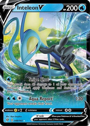 Image of Inteleon V 049/192  - Holofoil SWSH02 Rebel Clash - Ultra Rare