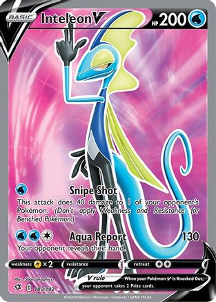 Image of Inteleon V (Full Art) 180/192  - Holofoil SWSH02 Rebel Clash - Ultra Rare