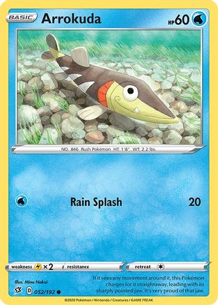 Image of Arrokuda 052/192  - Reverse Holofoil SWSH02 Rebel Clash - Common