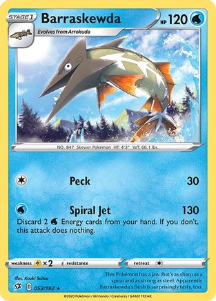 Image of Barraskewda 053/192  SWSH02 Rebel Clash - Rare